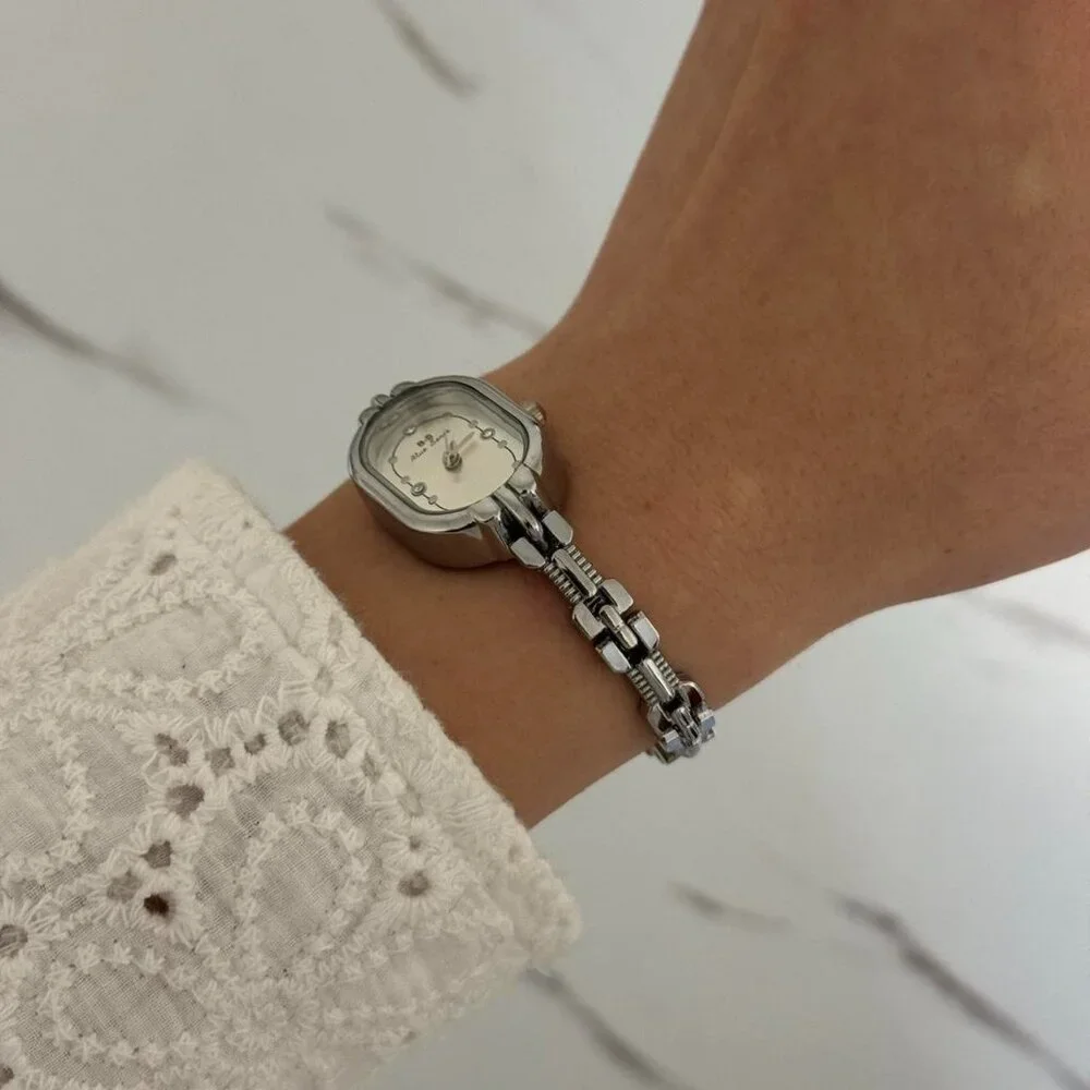 Sku:0409 cute silver mini‎ watch metal bracelet vintage style + in a gift box